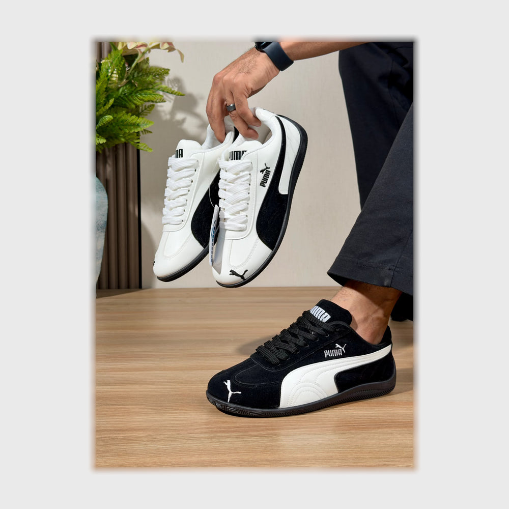 حذاء سنيكرز رجالى فوندي جلد إسكاي مستورد ونعل PVC حقن الوان متعددة جميع المواسم من لابتوب - 3005