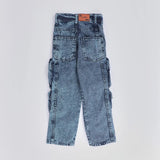 بنطلون 4 جيب نفخ اولادي من سن 6 سنين ل 12 سنه بوي فريند تلبيس واسع جميع المواسم جينز فاتح من الأنطوني جينز - 3018-dark