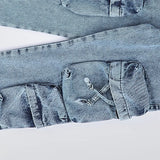 بنطلون 4 جيب نفخ اولادي من سن 6 سنين ل 12 سنه بوي فريند تلبيس واسع جميع المواسم جينزغامق من الأنطوني جينز - 3018-light