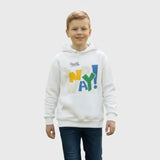 سويت شيرت هودي اولادى ميلتون قطن 100% ابيض-ازرق-نبيتي شتوي من بابلو - 3025