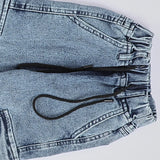 بنطلون باجي استك اولادي من سن 6 سنين ل 12 سنه بوي فريند تلبيس واسع جميع المواسم جينز فاتح من الأنطوني جينز - 3025-light