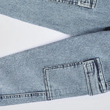 بنطلون باجي استك اولادي من سن 6 سنين ل 12 سنه بوي فريند تلبيس واسع جميع المواسم جينز فاتح من الأنطوني جينز - 3025-light