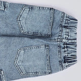 بنطلون باجي استك اولادي من سن 6 سنين ل 12 سنه بوي فريند تلبيس واسع جميع المواسم جينز فاتح من الأنطوني جينز - 3025-light