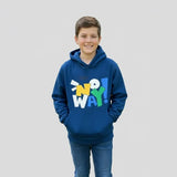 سويت شيرت هودي اولادى ميلتون قطن 100% ابيض-ازرق-نبيتي شتوي من بابلو - 3025