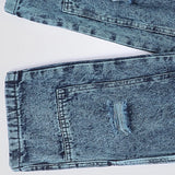 بنطلون تقطيع حزام اولادي من سن 6 سنين ل 12 سنه بوي فريند تلبيس واسع جميع المواسم جينزغامق من الأنطوني جينز - 3036-dark