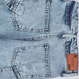 بنطلون تقطيع حزام اولادي من سن 6 سنين ل 12 سنه بوي فريند تلبيس واسع جميع المواسم جينز فاتح من الأنطوني جينز - 3036-light