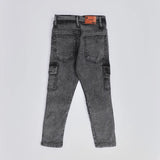 بنطلون اديداس جيب مربع اولادي من سن 6 سنين ل 12 سنه بوي فريند تلبيس واسع جميع المواسم رمادي غامق من الأنطوني جينز - 3049-grey