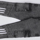 بنطلون اديداس جيب مربع اولادي من سن 6 سنين ل 12 سنه بوي فريند تلبيس واسع جميع المواسم رمادي غامق من الأنطوني جينز - 3049-grey