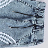 بنطلون اديداس باجي استك اولادي من سن 6 سنين ل 12 سنه بوي فريند تلبيس واسع جميع المواسم جينز فاتح من الأنطوني جينز - 3058-light