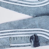 بنطلون اديداس باجي استك اولادي من سن 6 سنين ل 12 سنه بوي فريند تلبيس واسع جميع المواسم جينز فاتح من الأنطوني جينز - 3058-light