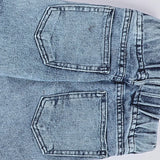 بنطلون اديداس باجي استك اولادي من سن 6 سنين ل 12 سنه بوي فريند تلبيس واسع جميع المواسم جينز فاتح من الأنطوني جينز - 3058-light