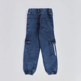 بنطلون اديداس باجي استك اولادي من سن 6 سنين ل 12 سنه بوي فريند تلبيس واسع جميع المواسم كحلي من الأنطوني جينز - 3058-navy