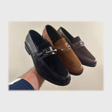 حذاء بانص رجالى فوندي PU اسكاي مستورد بني جميع المواسم من إسكافي - 40-BR