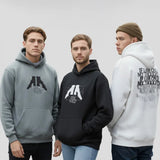 سويت شيرت هودي رجالى ميلتون قطن 100% جراي-اسود-رمادي شتوي من روبيس - 4007