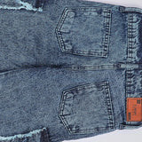 بنطلون 4 جيب شراشيب بناتي من سن 6 سنين ل 12 سنه بوي فريند تلبيس واسع جميع المواسم جينزغامق من الأنطوني جينز - 4014-dark