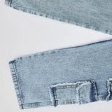 بنطلون 4 جيب شراشيب بناتي من سن 6 سنين ل 12 سنه بوي فريند تلبيس واسع جميع المواسم جينز فاتح من الأنطوني جينز - 4014-light