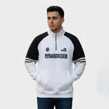 سويت شيرت بسوستة رجالى ميلتون قطن 100% ازرق-ابيض-بني شتوي من روبيس - 4018