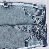 بنطلون اديداس قلوب بناتي من سن 6 سنين ل 12 سنه بوي فريند تلبيس واسع جميع المواسم جينز فاتح من الأنطوني جينز - 4023-light