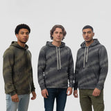 سويت شيرت هودي رجالى ميلتون قطن 100% رمادي-رمادي-اخضر شتوي من روبيس - 4025