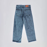 بنطلون جيوب وقلوب بناتي من سن 6 سنين ل 12 سنه بوي فريند تلبيس واسع جميع المواسم جينزغامق من الأنطوني جينز - 4026-dark