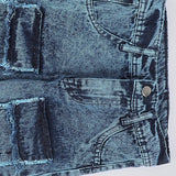 بنطلون جيوب وقلوب بناتي من سن 6 سنين ل 12 سنه بوي فريند تلبيس واسع جميع المواسم جينزغامق من الأنطوني جينز - 4026-dark