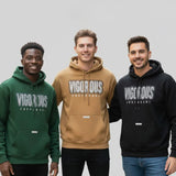 سويت شيرت هودي رجالى ميلتون قطن 100% اسود-بني -اخضر شتوي من روبيس - 4039