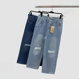 بنطلون جينز تلبيس مظبوط حريمى ربعاية درجة اولي ازرق جميع المواسم من حواء جينز - 404-2