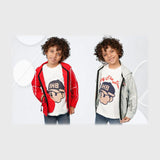 توينز مطبوع قطعتين اولادي بنجالين مستورد الوان متعددة شتوي من أسامة تكس - 4042