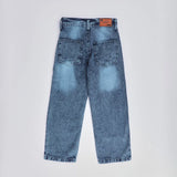 بنطلون فيونكه بناتي من سن 6 سنين ل 12 سنه بوي فريند تلبيس واسع جميع المواسم جينزغامق من الأنطوني جينز - 4042