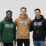 سويت شيرت هودي رجالى ميلتون قطن 100% بني-اخضر-ازرق شتوي من روبيس - 4049