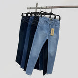 بنطلون جينز تلبيس مظبوط حريمى ربعاية درجة اولي كحلي جميع المواسم من حواء جينز - 410-2