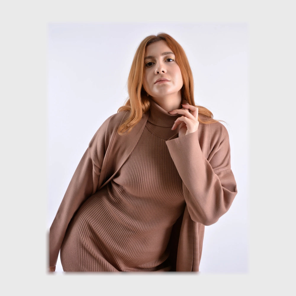 طقم دريس وكارديجان تريكو حريمي تريكو الوان متعددة شتوي من إم كيه إم فاشون - 4100