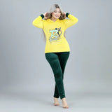 بيجامه مطبوع قطعتين حريمي قطيفه هايدي الوان متعدده شتوي من ايه ال واي - 4105