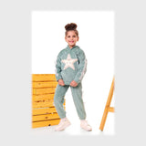 طقم قطعتين بناتي بناتي قماش قطيفة بوندكس جكار ضهر هايدي ألوان متعددة من روزانا - 4128