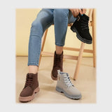 حذاء هاف بوت حريمى فوندي شمواه مستورد ونعل PVC حقن الوان متعددة شتوى من الطائر - 418