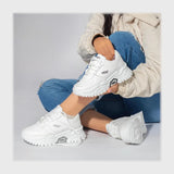 حذاء سنيكرز حريمى فوندي جلد إسكاي مستورد ونعل PVC حقن الوان متعددة جميع المواسم من لابتوب - 428