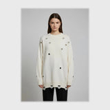 بلوزة كباسين اوفر سايز حريمي تريكو الوان متعددة شتوي من إم كيه إم فاشون - 4300