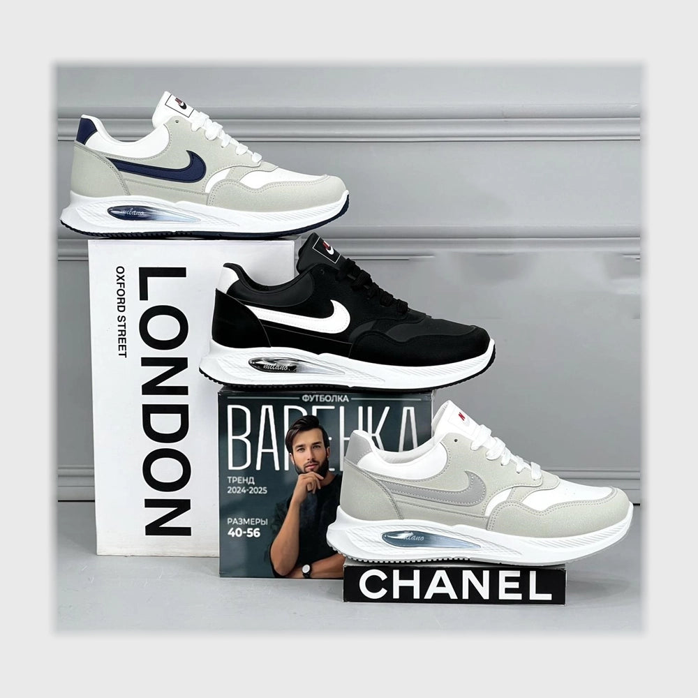 حذاء سنيكرز رجالي مقاس خاص فوندي جلد إسكاي مستورد ونعل PVC حقن الوان متعددة جميع المواسم من ميلانو - 4348