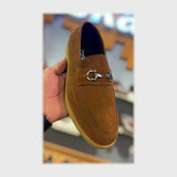 حذاء بانص رجالى فوندي PU اسكاي مستورد بني جميع المواسم من إسكافي - 43