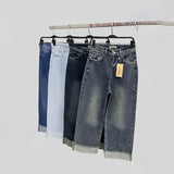 بنطلون جينز تلبيس مظبوط حريمى ربعاية درجة اولي ازرق جميع المواسم من حواء جينز - 447-4