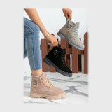 حذاء هاف بوت حريمى فوندي شمواه مستورد ونعل PVC حقن الوان متعددة شتوى من الطائر - 471