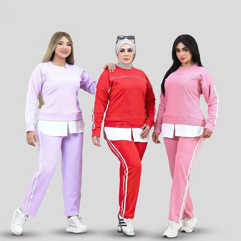 ترنج قطعتين حريمى مارسيليا مشكل الوان شتوى من نورهان - 5000