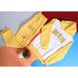 Shatorna Set of Hooded Sweatshirt and Sweatpants for Women, Polyester - Yellow