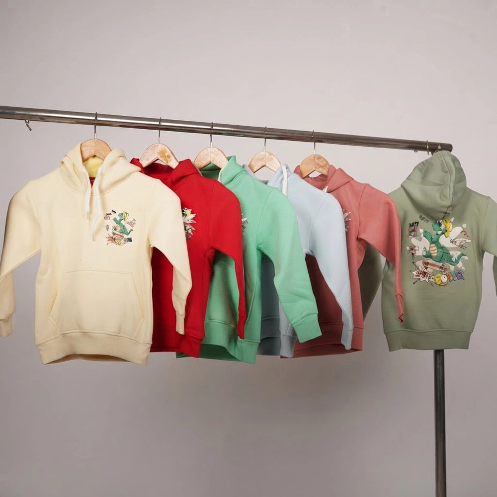 سويتشيرت هودي مطبوع وش وضهر اولادى ميلتون اسفنجي قطن الوان متعددة شتوى من اسامه تكس - 5002