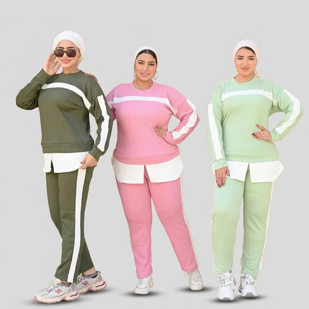 ترنج قطعتين حريمى مارسيليا مشكل الوان شتوى من نورهان - 5004