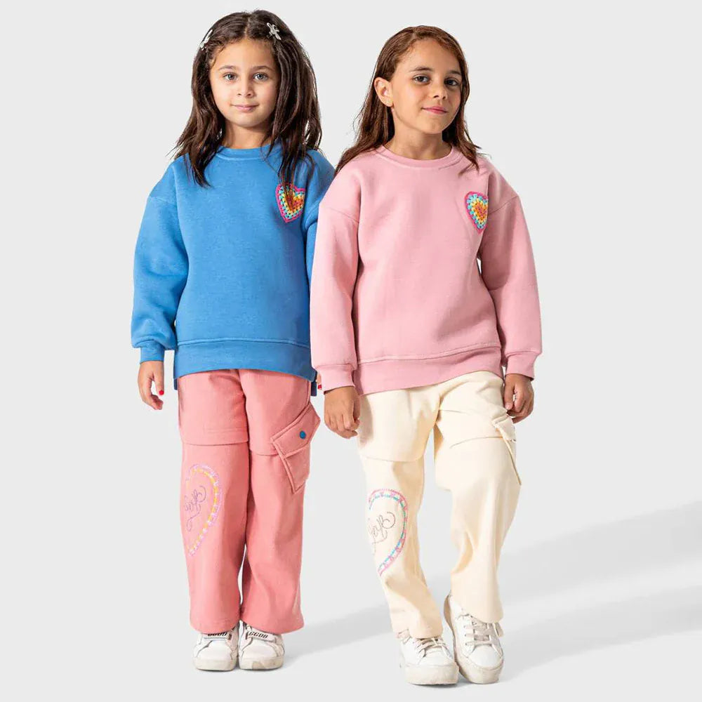 ترنج مطبوع قطعتين بناتى ملتون قطن الوان متعددة شتوي من لارك ارت - 5005