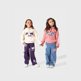 ترنج قطعتين بناتي قطيفة مضلع مبطن هايدي الوان متعددة شتوي من لارك ارت - 5014