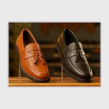 حذاء بانص رجالى فوندي PU اسكاي مستورد اسود جميع المواسم من إسكافي - 51-BK