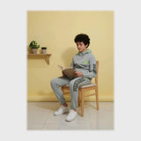 ترنج قطعتين خريفي بكابيتشو اطفالي محير سوفت نايلون خريفي لبني فاتح شتوى من فرعون - 5180-r