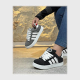 حذاء سنيكرز حريمى فوندي جلد إسكاي مستورد ونعل PVC حقن الوان متعددة جميع المواسم من لابتوب - 541